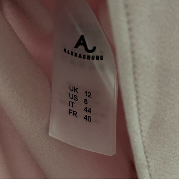 AlexaChung Pink Blue Pointed Collar Color Block Pastel Satin Shirt US 8 - Picture 7 of 13